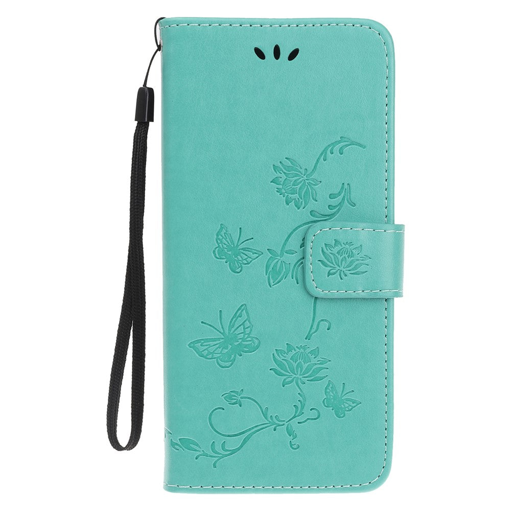 Imprint Butterfly Flowers Leather Wallet Phone Case for iPhone 11 6.1 inch (2019)