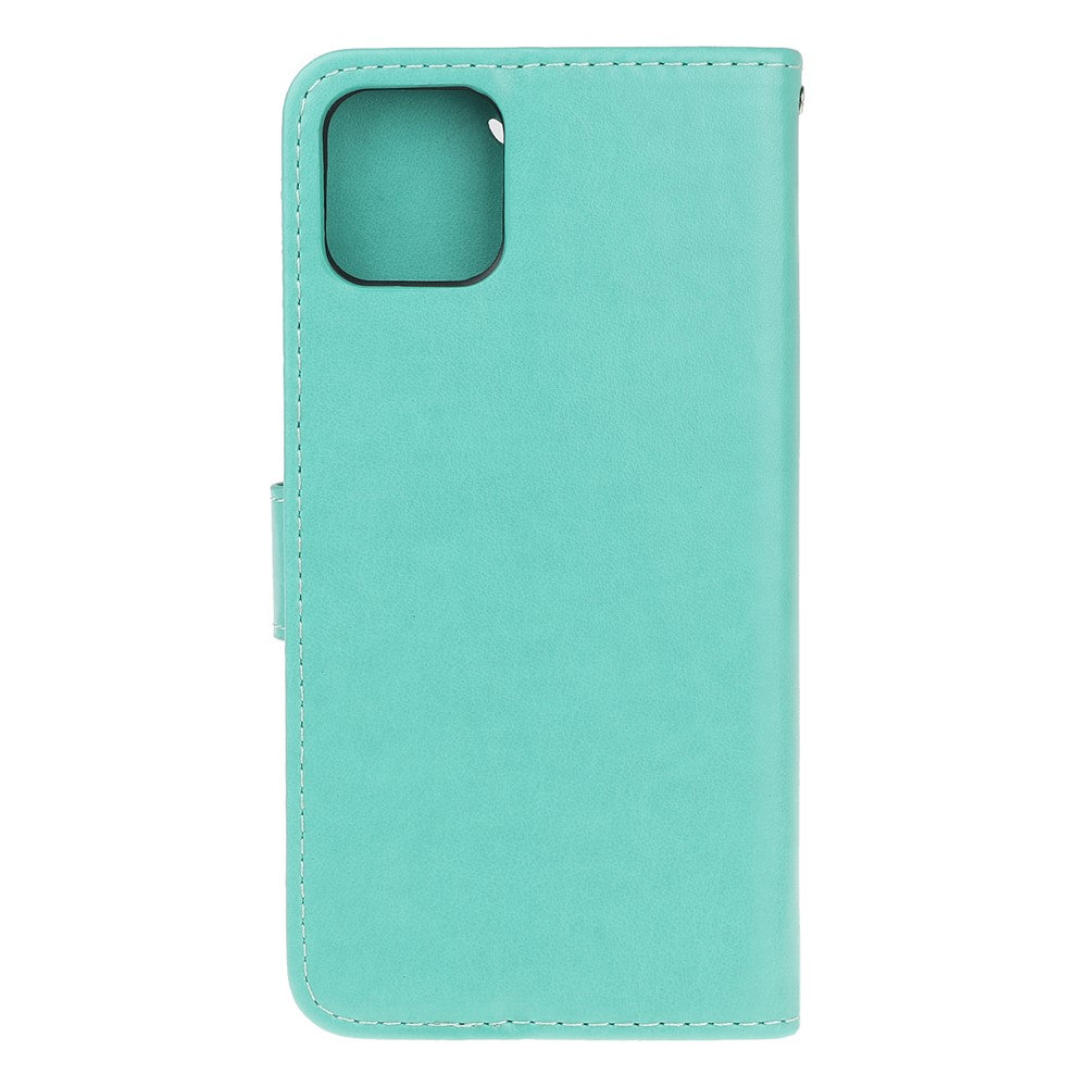 Imprint Butterfly Flowers Leather Wallet Phone Case for iPhone 11 6.1 inch (2019)