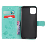 Imprint Butterfly Flowers Leather Wallet Phone Case for iPhone 11 6.1 inch (2019)