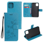Imprint Butterfly Flowers Leather Wallet Phone Case for iPhone 11 6.1 inch (2019)