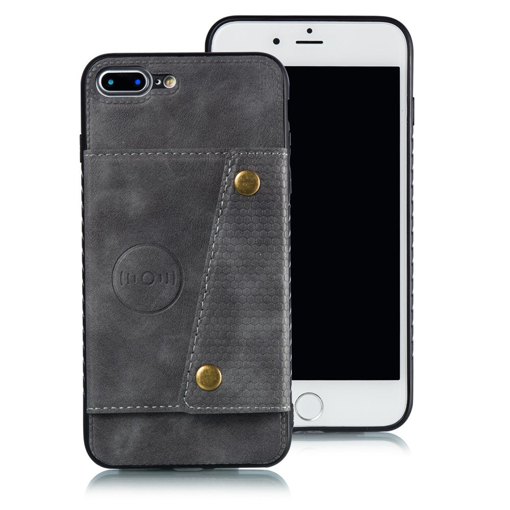 Kortholder i PU-læder Magnetisk telefoncover til iPhone 8 Plus / 7 Plus 5.5 tommer