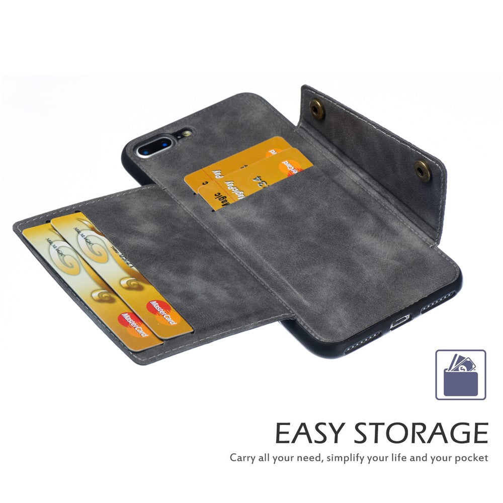Kortholder i PU-læder Magnetisk telefoncover til iPhone 8 Plus / 7 Plus 5.5 tommer