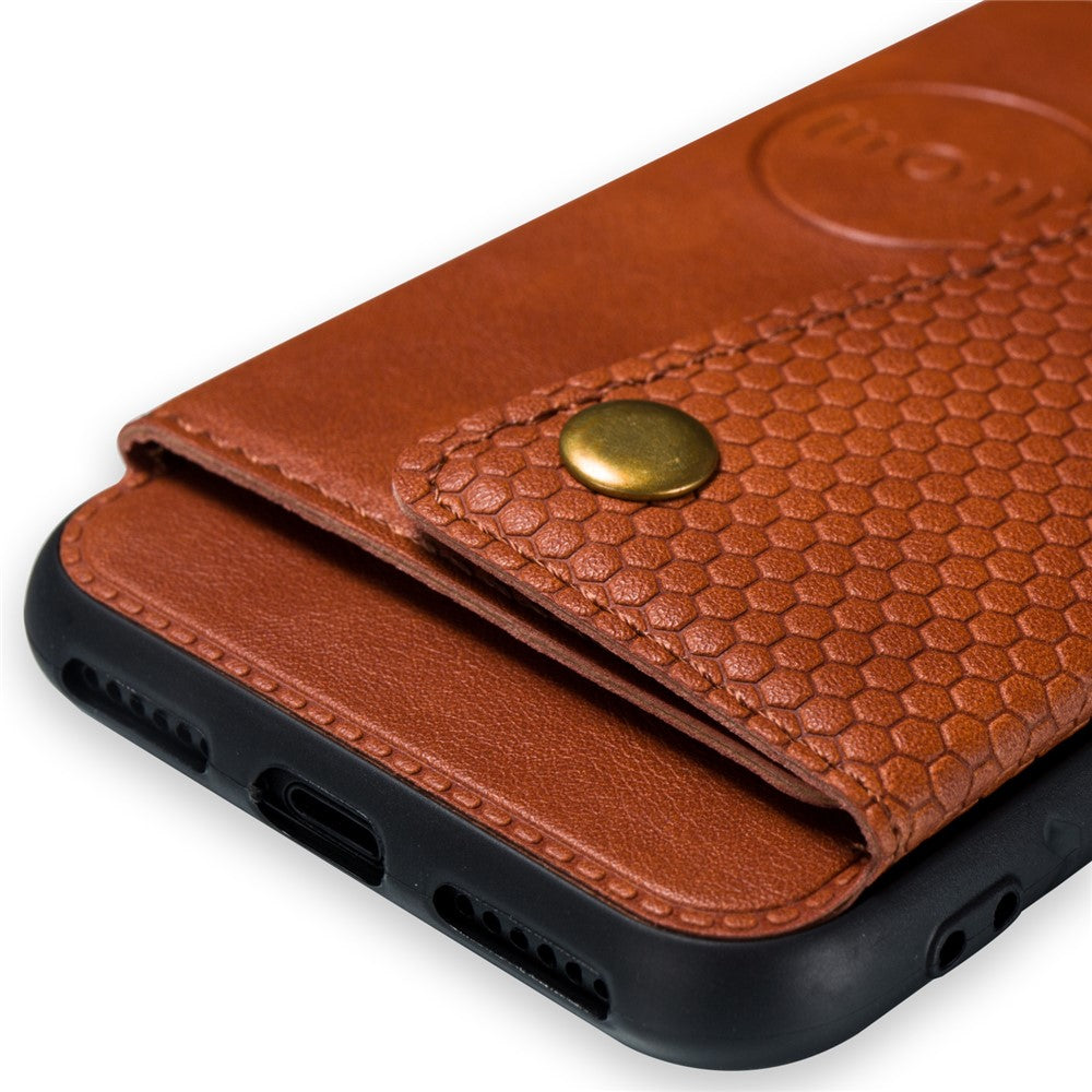 Støtteben Kortlomme PU Læderbelagt TPU-etui [Indbygget Magnetisk Plade til Bil] til iPhone 8/7/SE (2020)/SE (2022)