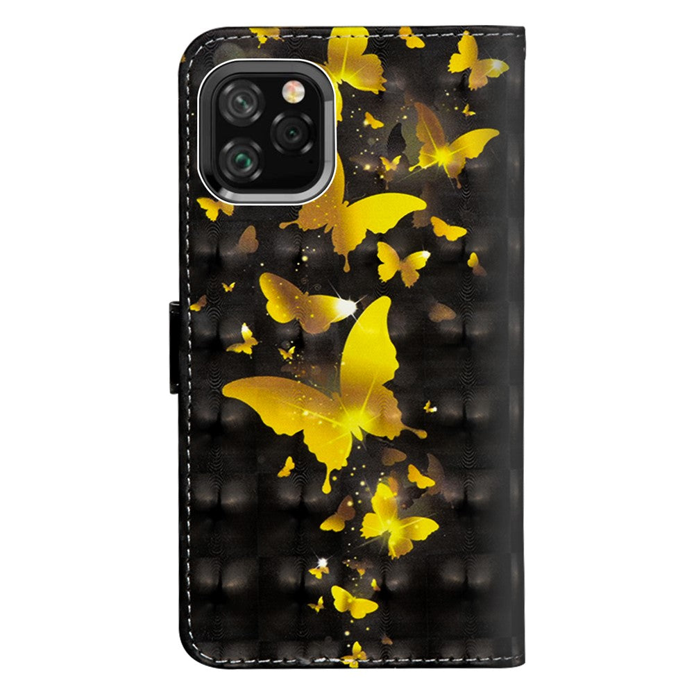 Light Spot Decor Pattern Printing PU Leather Wallet Stand Case with Strap for iPhone 11 Pro