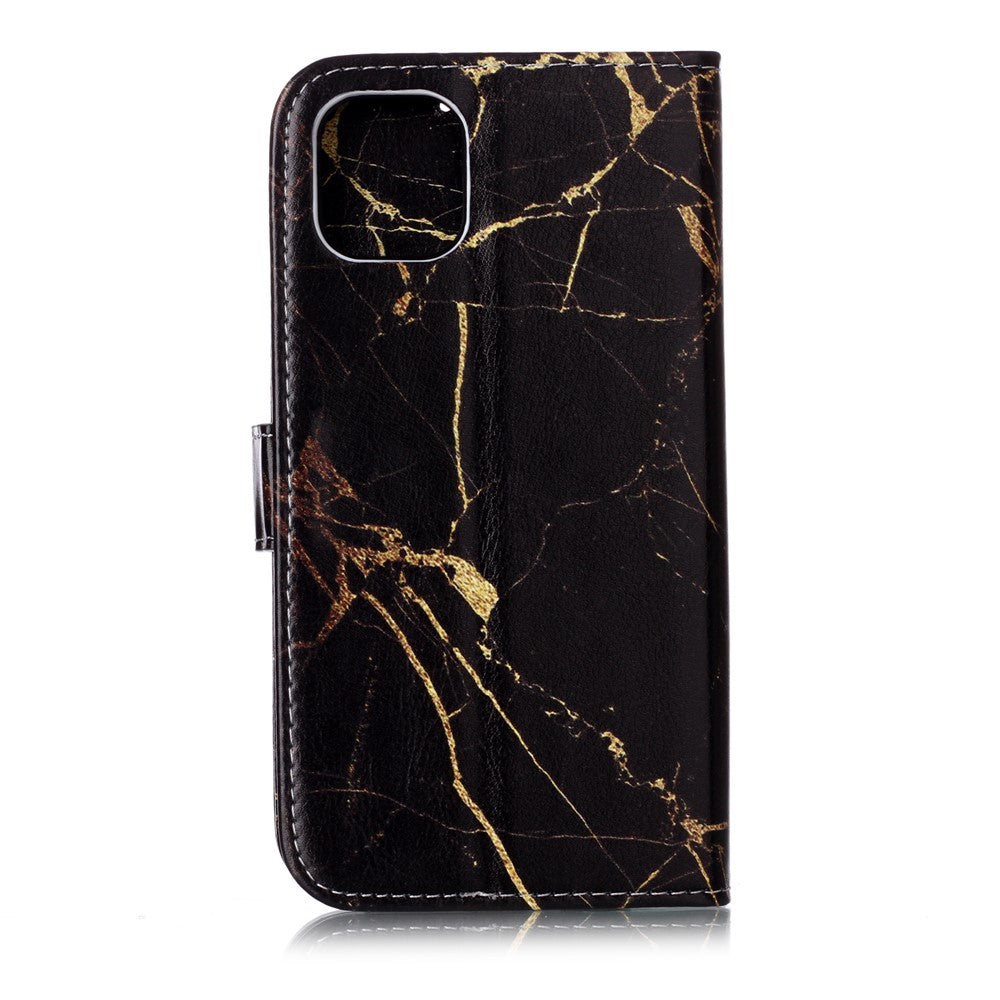 Mönstertryckt läderplånboksfodral för iPhone 11 6,1 tum (2019)