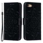 Imprint Mandala Flower Wallet Stand PU Leather Case for iPhone SE (2020)/SE (2022)/8/7 4.7 inch