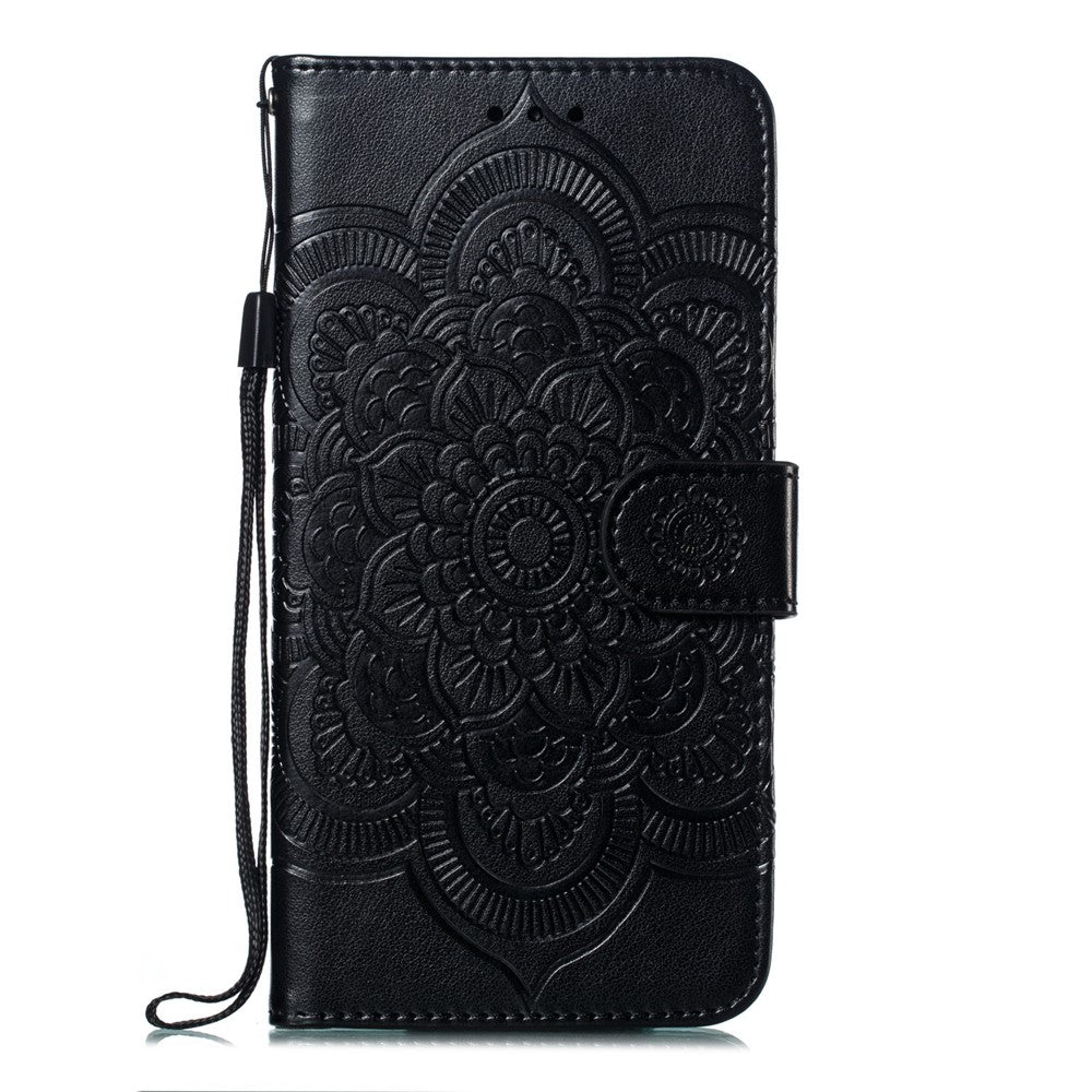 Imprint Mandala Flower Wallet Stand PU Leather Case for iPhone SE (2020)/SE (2022)/8/7 4.7 inch