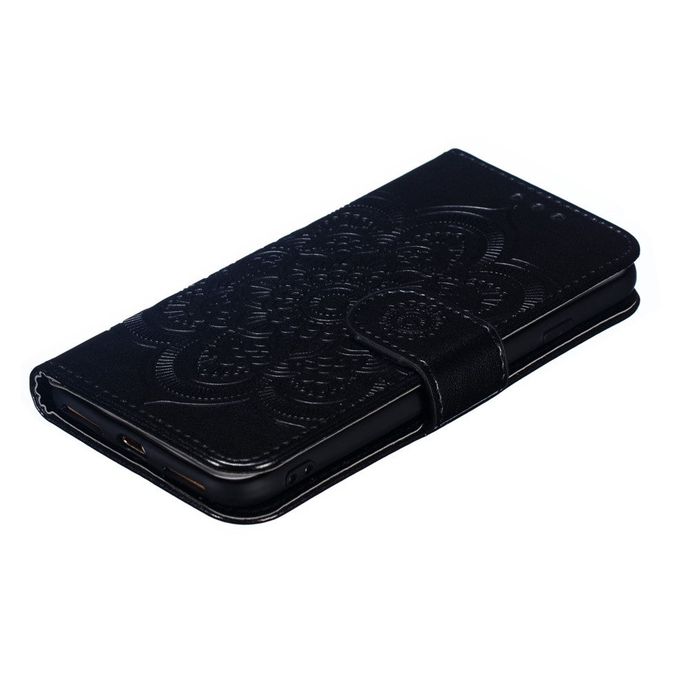 Imprint Mandala Flower Wallet Stand PU Leather Case for iPhone SE (2020)/SE (2022)/8/7 4.7 inch
