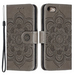 Imprint Mandala Flower Wallet Stand PU Leather Case for iPhone SE (2020)/SE (2022)/8/7 4.7 inch