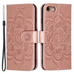 Imprint Mandala Flower Wallet Stand PU Leather Case for iPhone SE (2020)/SE (2022)/8/7 4.7 inch