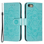 Imprint Mandala Flower Wallet Stand PU Leather Case for iPhone SE (2020)/SE (2022)/8/7 4.7 inch