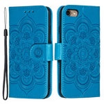 Imprint Mandala Flower Wallet Stand PU Leather Case for iPhone SE (2020)/SE (2022)/8/7 4.7 inch