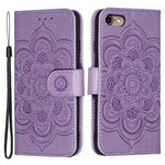 Imprint Mandala Flower Wallet Stand PU Leather Case for iPhone SE (2020)/SE (2022)/8/7 4.7 inch