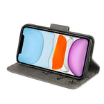 Imprint Butterfly Flower Leather Wallet Case for iPhone 11 6.1 inch (2019) with Foldable Stand