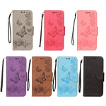 Imprint Butterfly Flower Leather Wallet Case for iPhone 11 6.1 inch (2019) with Foldable Stand