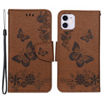 Imprint Butterfly Flower Leather Wallet Case for iPhone 11 6.1 inch (2019) with Foldable Stand