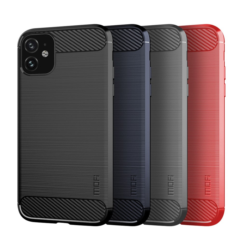 MOFI Carbon Fiber Texture Brushed TPU Soft Back Shell for iPhone 11 6.1 inch (2019)