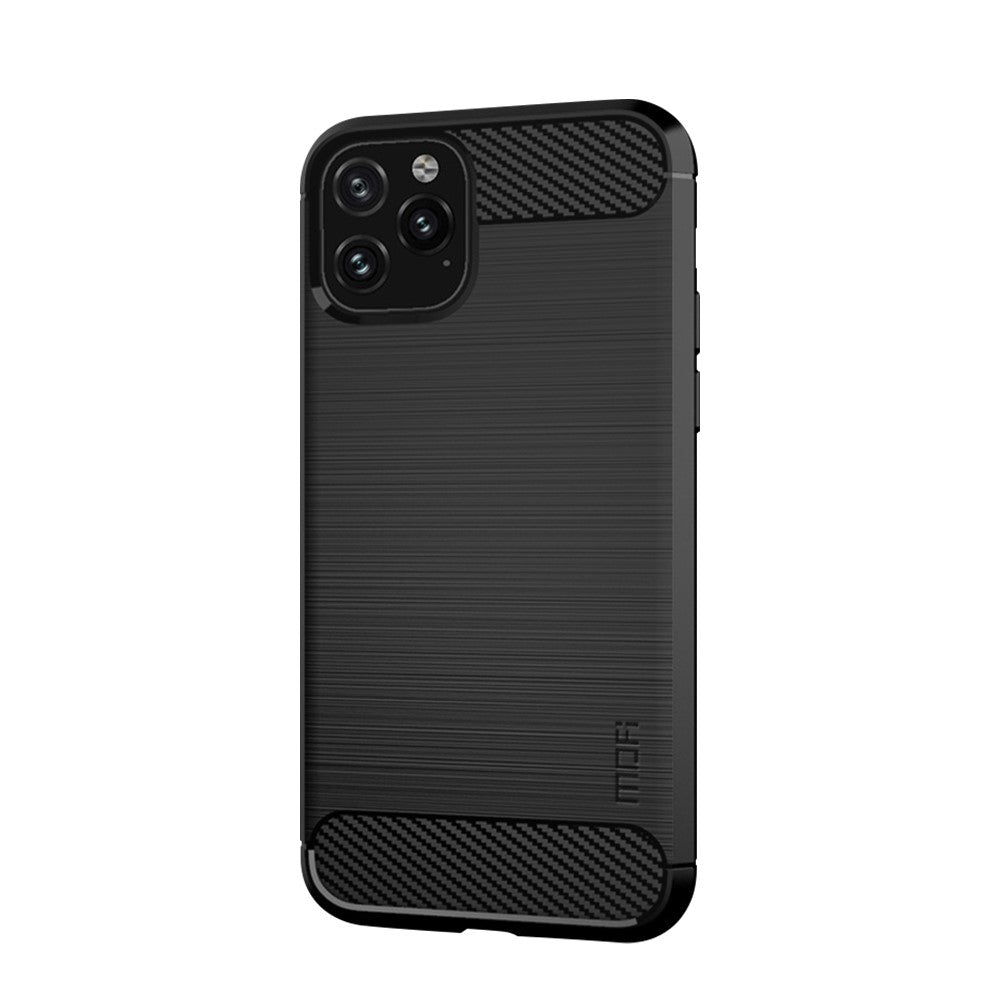 MOFI Kulfiber Tekstur Børstet TPU Blødt Telefonbagcover til iPhone 11 Pro Max 6.5 tommer (2019)