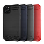 MOFI Kulfiber Tekstur Børstet TPU Blødt Telefonbagcover til iPhone 11 Pro Max 6.5 tommer (2019)