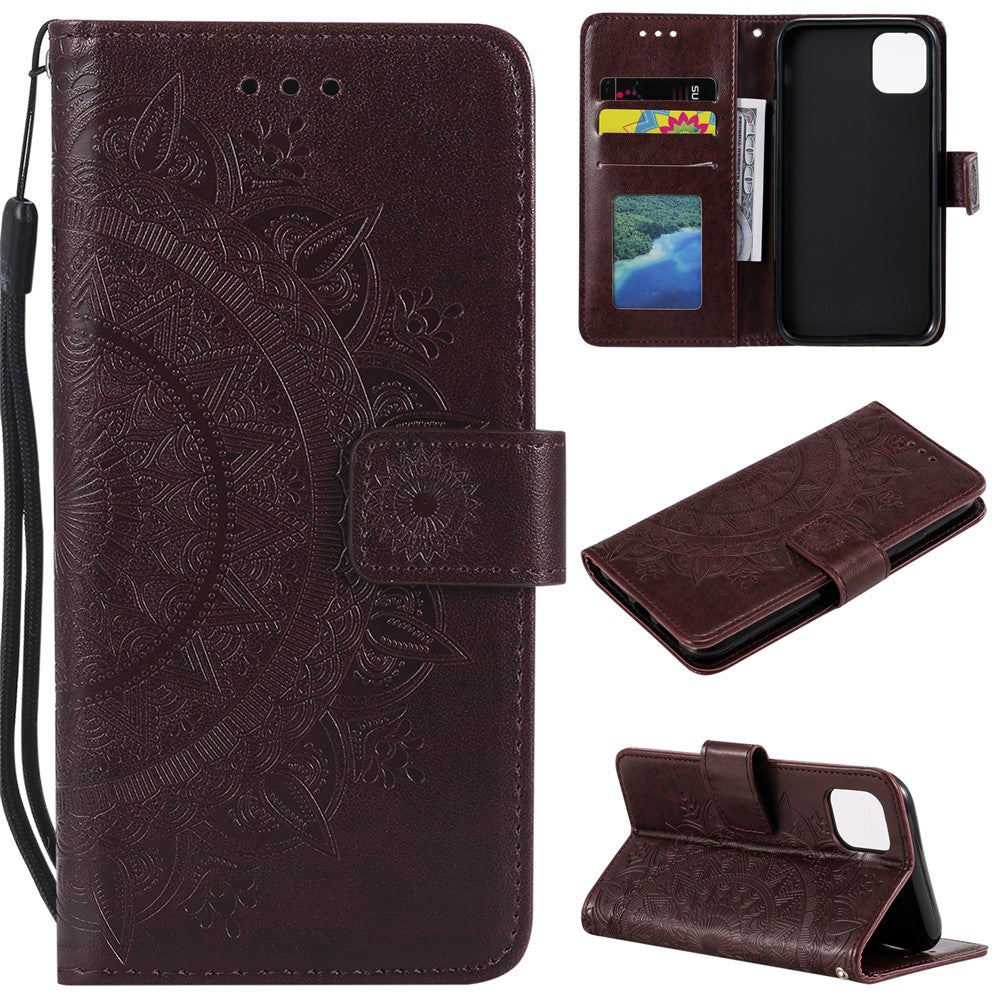 Imprint Flower Leather Wallet Stand Case for iPhone 11 Pro Max 6.5 inch (2019)