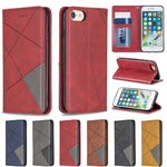 Auto-Absorbed Prismatic Texture Leather Phone Case Card Holder for Iphonese (2020) / SE (2022) / 8 / 7