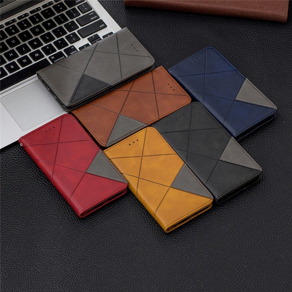 Auto-Absorbed Prismatic Texture Leather Phone Case Card Holder for Iphonese (2020) / SE (2022) / 8 / 7