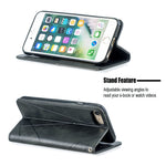 Auto-Absorbed Prismatic Texture Leather Phone Case Card Holder for Iphonese (2020) / SE (2022) / 8 / 7