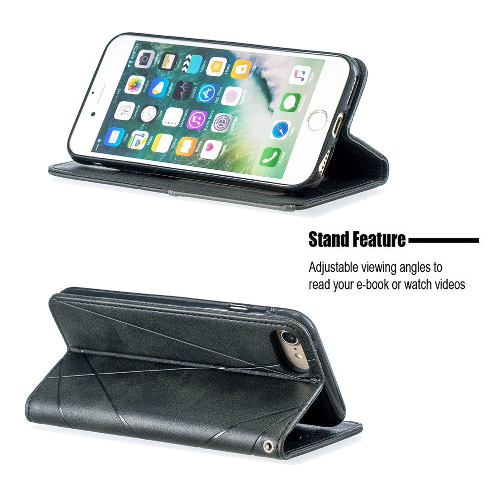 Auto-Absorbed Prismatic Texture Leather Phone Case Card Holder for Iphonese (2020) / SE (2022) / 8 / 7