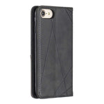 Auto-Absorbed Prismatic Texture Leather Phone Case Card Holder for Iphonese (2020) / SE (2022) / 8 / 7