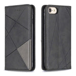 Auto-Absorbed Prismatic Texture Leather Phone Case Card Holder for Iphonese (2020) / SE (2022) / 8 / 7