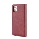 DG.MING Stylish Anti-fingerprint Easy Detechable Split Leather Wallet Flip Folio Case Stand Shockproof PC Inner Cover for iPhone 11 6.1 inch (2019)