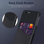 Cloth + PU Leather PC Phone Case with Card Slot for iPhone 8 / 7 Plus 5.5 inch