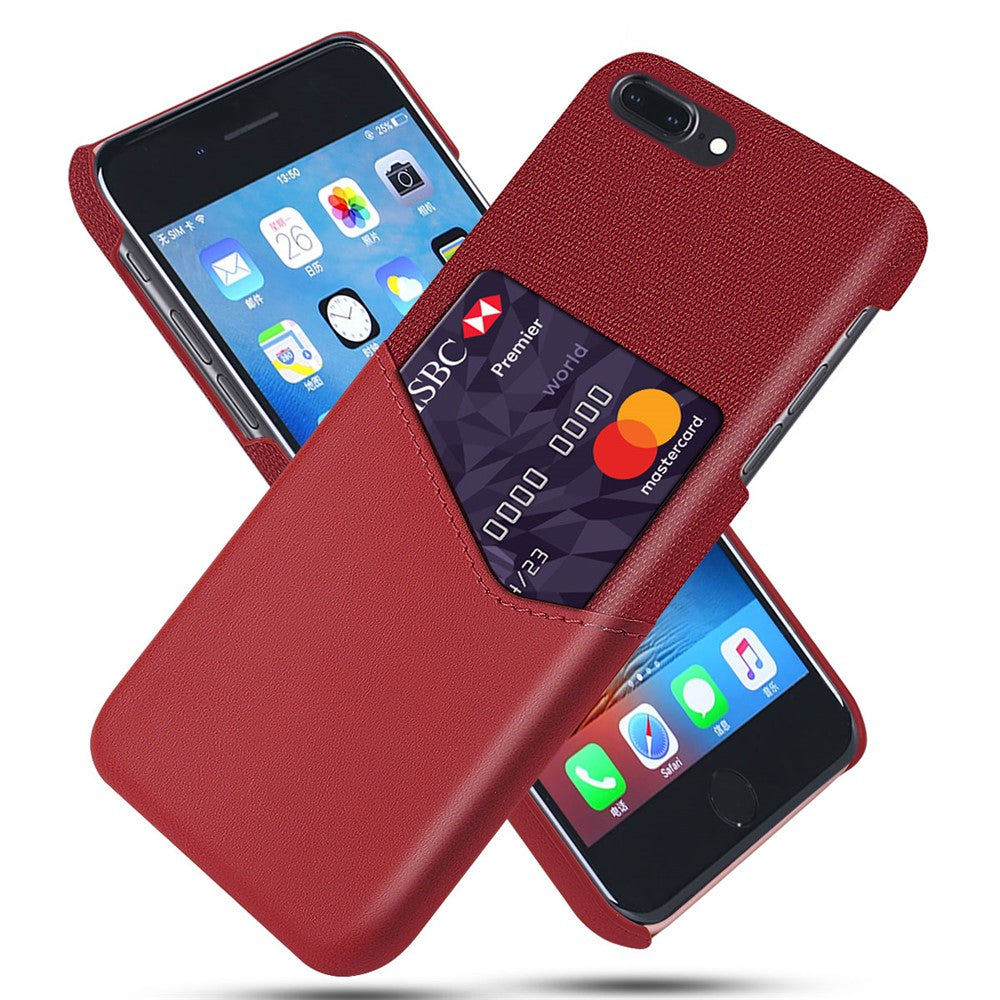 Cloth + PU Leather PC Phone Case with Card Slot for iPhone 8 / 7 Plus 5.5 inch