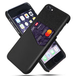 PC + PU + Cloth Hybrid Phone Cover Shell with Card Slot for iPhone 8 / 7 / SE (2020) / SE (2022) 4.7 inch