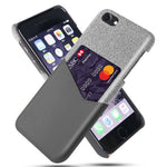 PC + PU + Cloth Hybrid Phone Cover Shell with Card Slot for iPhone 8 / 7 / SE (2020) / SE (2022) 4.7 inch