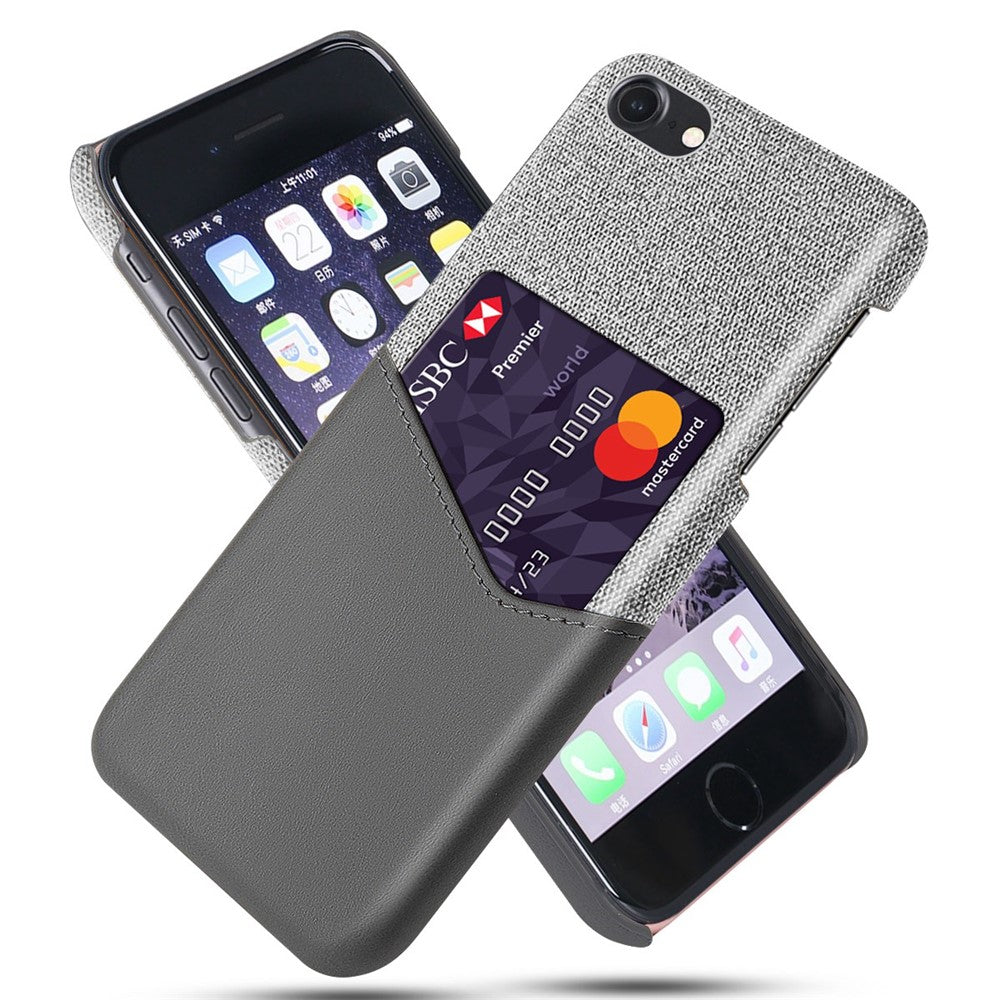 PC + PU + Cloth Hybrid Phone Cover Shell with Card Slot for iPhone 8 / 7 / SE (2020) / SE (2022) 4.7 inch