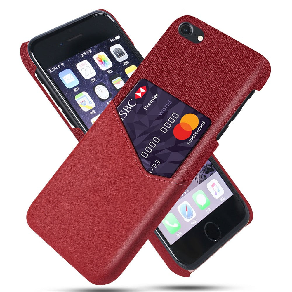 PC + PU + Cloth Hybrid Phone Cover Shell with Card Slot for iPhone 8 / 7 / SE (2020) / SE (2022) 4.7 inch