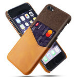 PC + PU + Cloth Hybrid Phone Cover Shell with Card Slot for iPhone 8 / 7 / SE (2020) / SE (2022) 4.7 inch