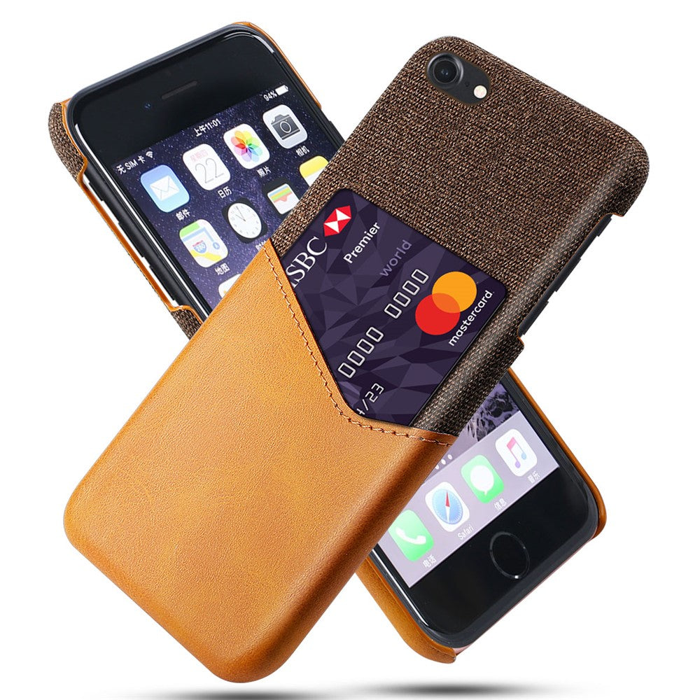 PC + PU + Cloth Hybrid Phone Cover Shell with Card Slot for iPhone 8 / 7 / SE (2020) / SE (2022) 4.7 inch
