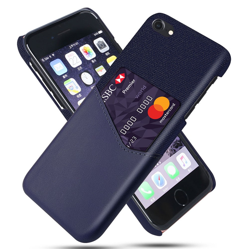 PC + PU + Cloth Hybrid Phone Cover Shell with Card Slot for iPhone 8 / 7 / SE (2020) / SE (2022) 4.7 inch