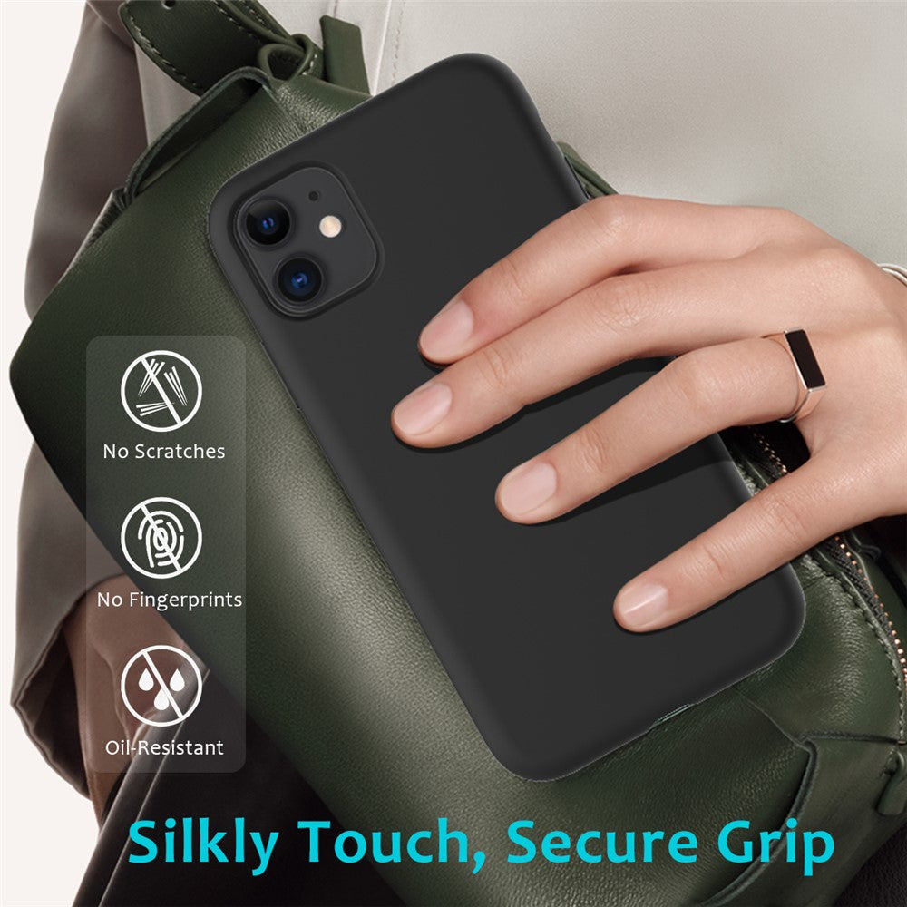 Anti-scratch Soft Liquid Silicone Phone Shell Mobile Phone Bag Case for iPhone 11 6.1 inch (2019)