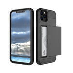 For iPhone 11 6.1 inch (2019) Slide Card Holder PC + TPU Hybrid Mobile Phone Case