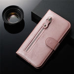Zipper Pocket PU Leather Wallet Case for iPhone XS Max 6.5 inch