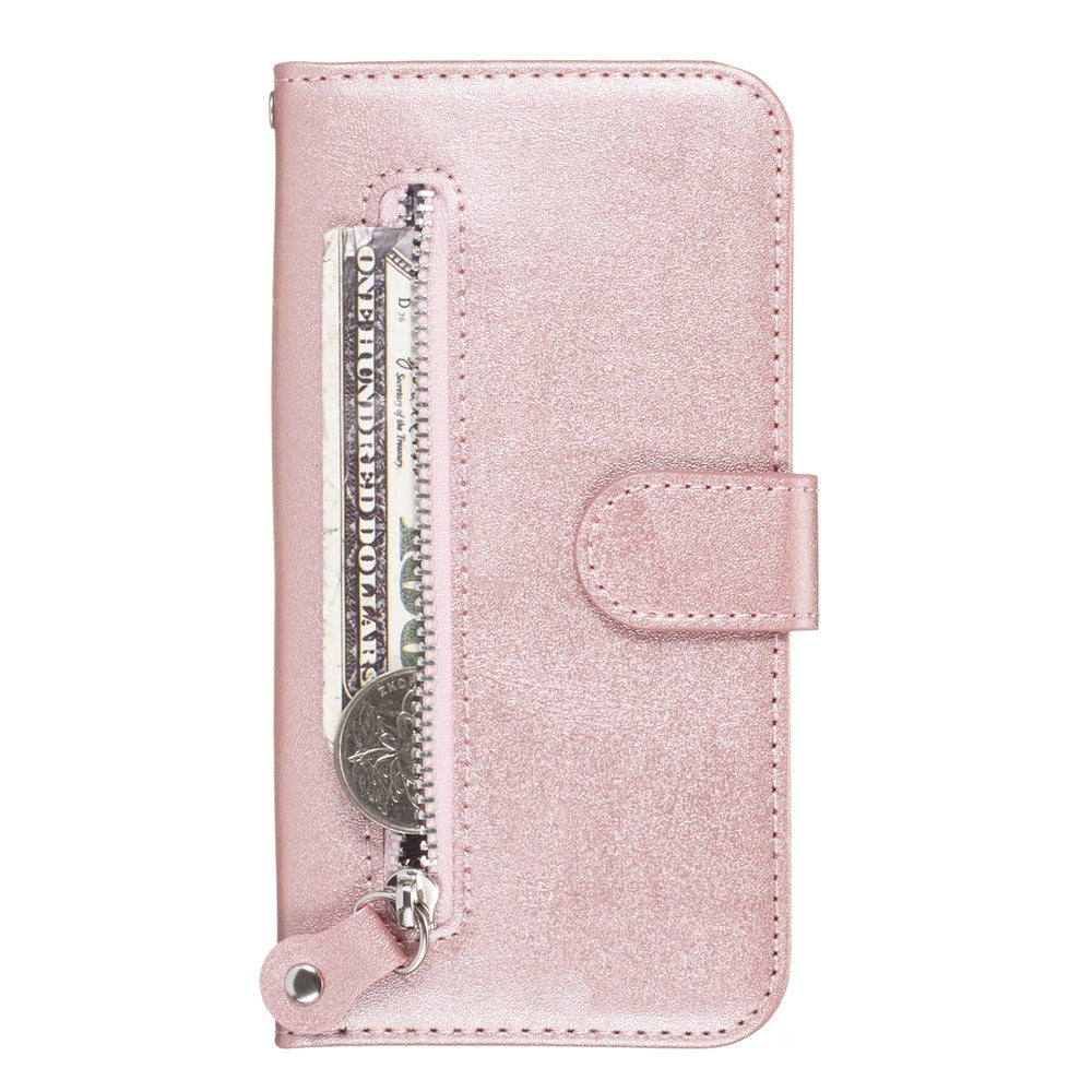 Zipper Pocket PU Leather Wallet Case for iPhone XS Max 6.5 inch
