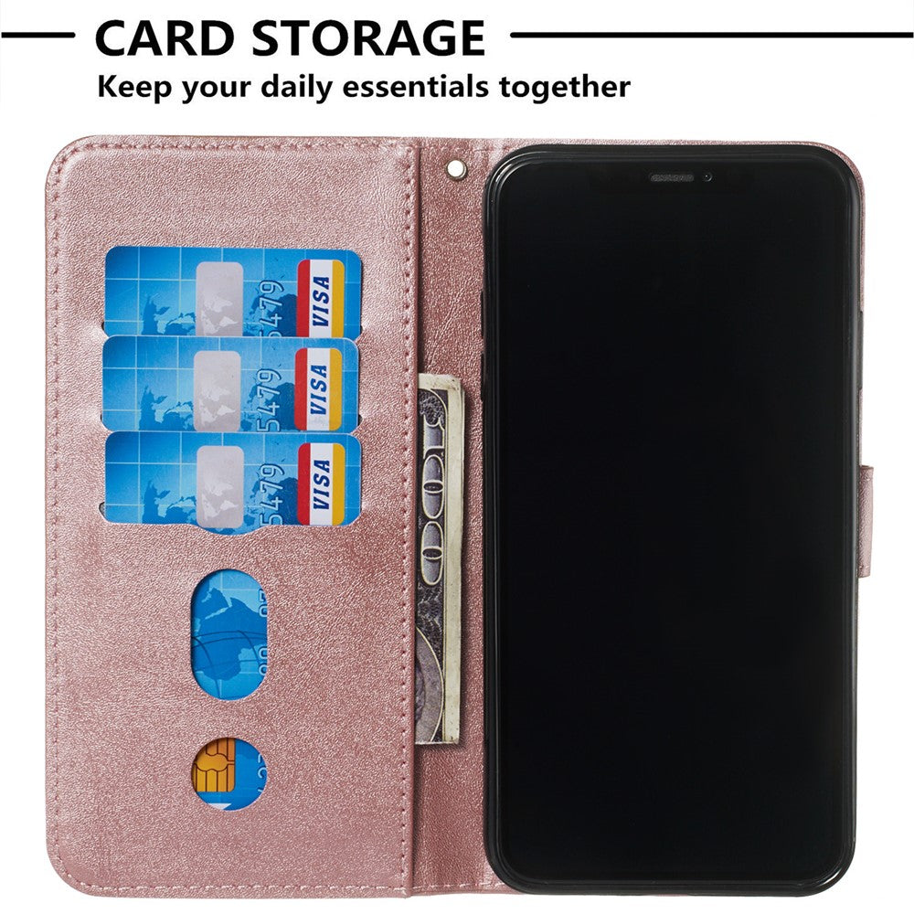 Zipper Pocket PU Leather Wallet Case for iPhone XS Max 6.5 inch