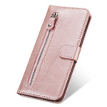 Zipper Pocket PU Leather Wallet Case for iPhone XS Max 6.5 inch