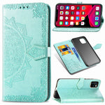 Embossed Mandala Flower Leather Wallet Stand Case for iPhone 11 6.1 inch (2019)