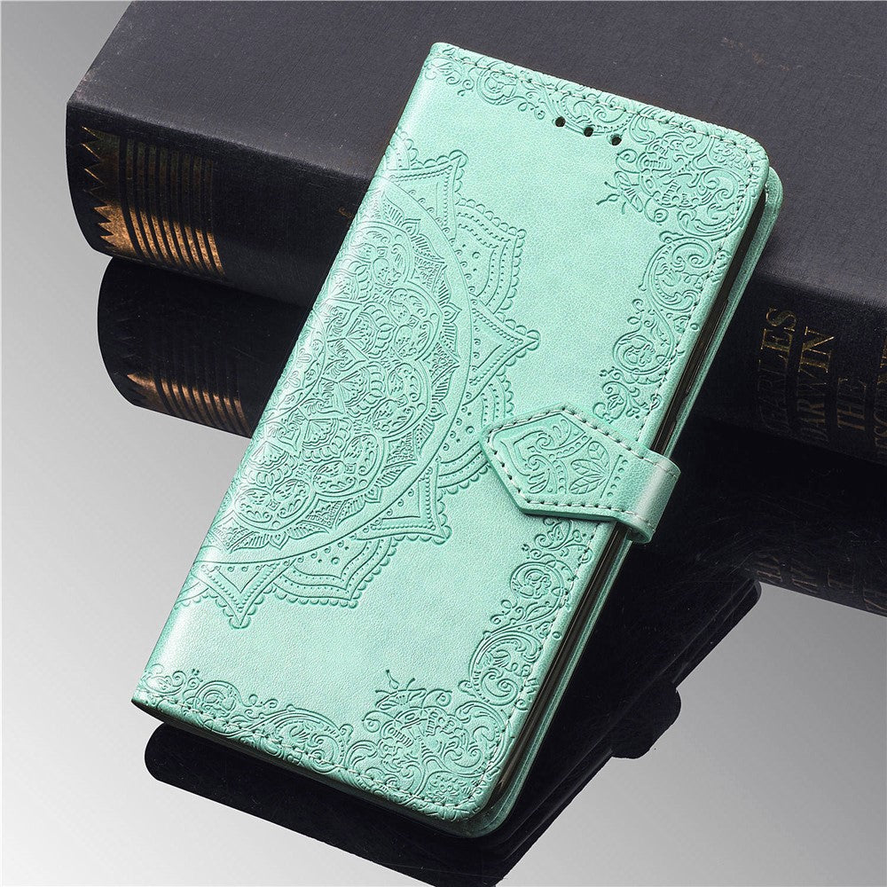 Embossed Mandala Flower Leather Wallet Stand Case for iPhone 11 6.1 inch (2019)