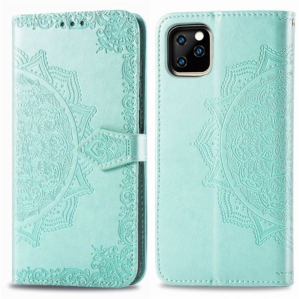 Embossed Mandala Flower Leather Wallet Stand Case for iPhone 11 6.1 inch (2019)