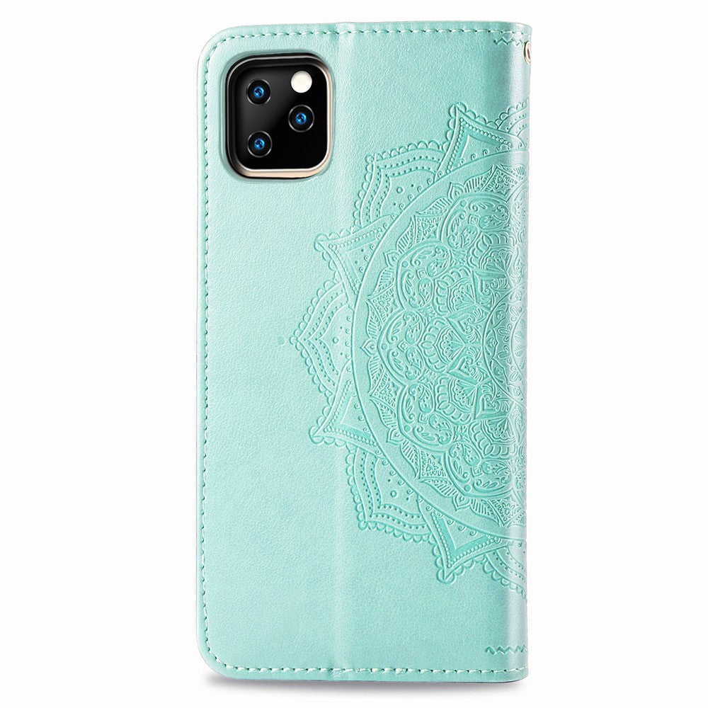 Embossed Mandala Flower Leather Wallet Stand Case for iPhone 11 6.1 inch (2019)